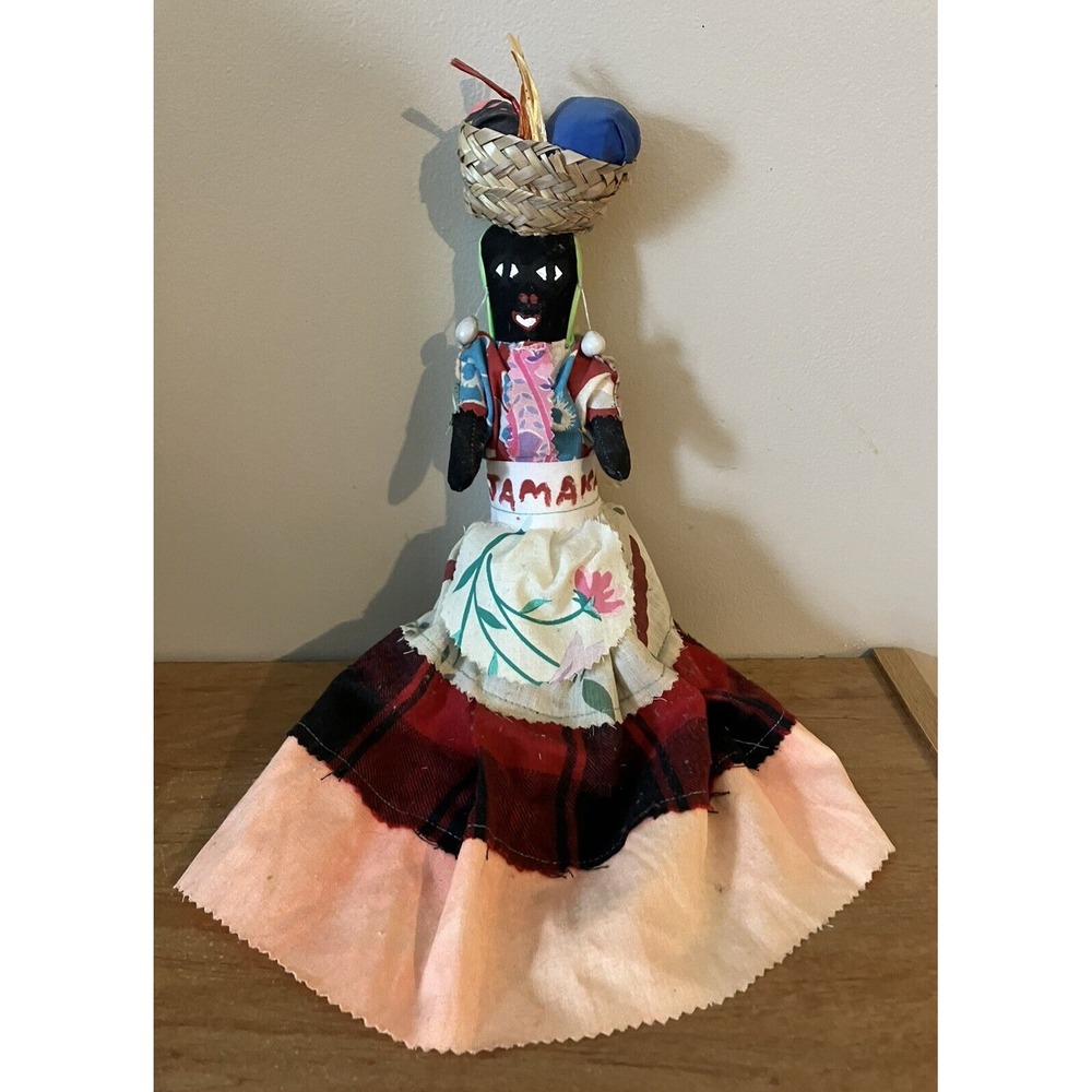 Vintage Handcrafted JAMAICA Souvenir RAG FABRIC 9" DOLL